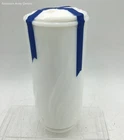 Vintage White Mid-Century Modernism Milk Glass Opaque Cylinder Vase