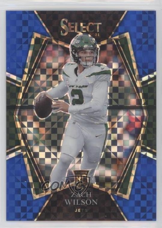 2021 Panini Select Premier Level Blue Prizm 63/149 Zach Wilson #144 0zb3