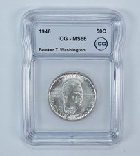 1946 Booker T Washington Commemorative Half Dollar MS66 ICG *8017