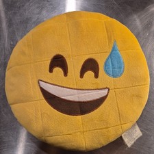 Emoji Face Plush Pillow Yellow Smiley Cushion Soft Stuffed Toy Decor