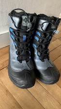 Columbia Bugaboot Unisex Kids Snow Boots Black and Grey, Lace-Up, Size 6