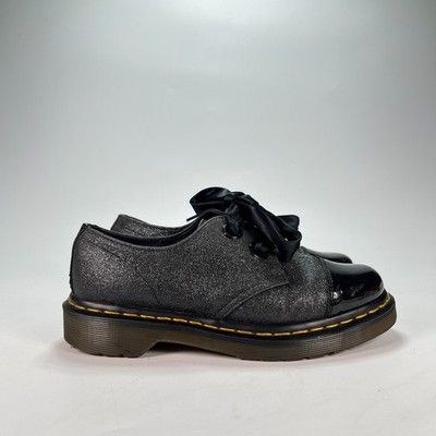 Dr. Martens 1461 Favour Black Glitter Patent Leather Oxford Shoes Women's Size 7