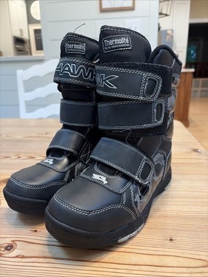 New Tony Hawk Size 5 Y Thermolite Black Winter Snow Boots Skateboard Theme