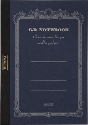 Apica Premium C.D. Notebook - A5-7 mm Rule - 96 Sheets A5, Black 