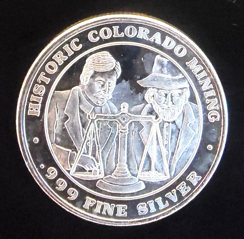 Historic Colorado Mining Black Hawk Prospector Bullion-0.999 Silver 25 Gram Coin