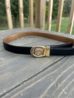 vintage 80's gucci men's reversible belt  brown / black size 32/33 Gold Logo