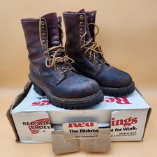 Vintage Red Wing Boots ANSI Z41 PT91 Steel Toe Brown Size Mens 7.5 D