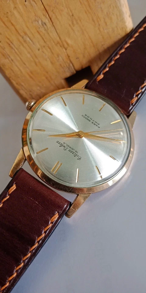 Citizen Deluxe de los años 70 19 joyas llenas de oro 14k, parashock - cuerda manual para hombre Foto 4 de 4