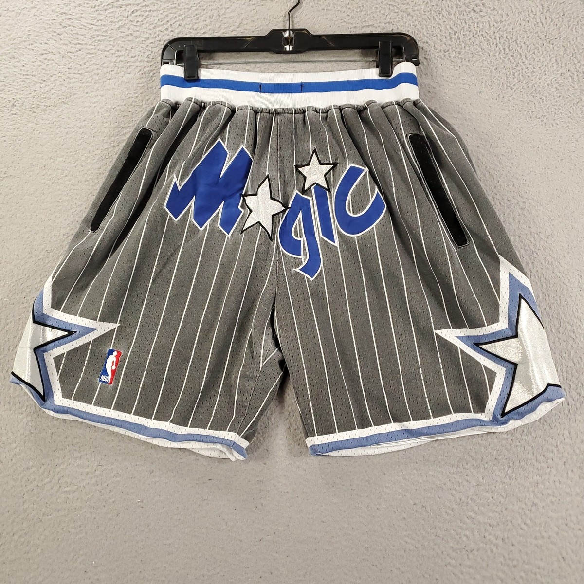 Just Don Orlando Magic Athletic Shorts Large Spellout Stars Retro