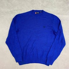 Vintage Chaps Knitted Jumper Pullover Knit Sweater With Embroidered Logo Men's L