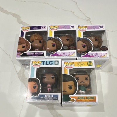 Funko Pop! Rocks Lot of 5 Boxed Vinyl: Whitney Houston Chilli Lionel