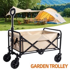 80KG Folding Camping Trolley Wagon 100L Big Wheels Festival Fishing Beach UK