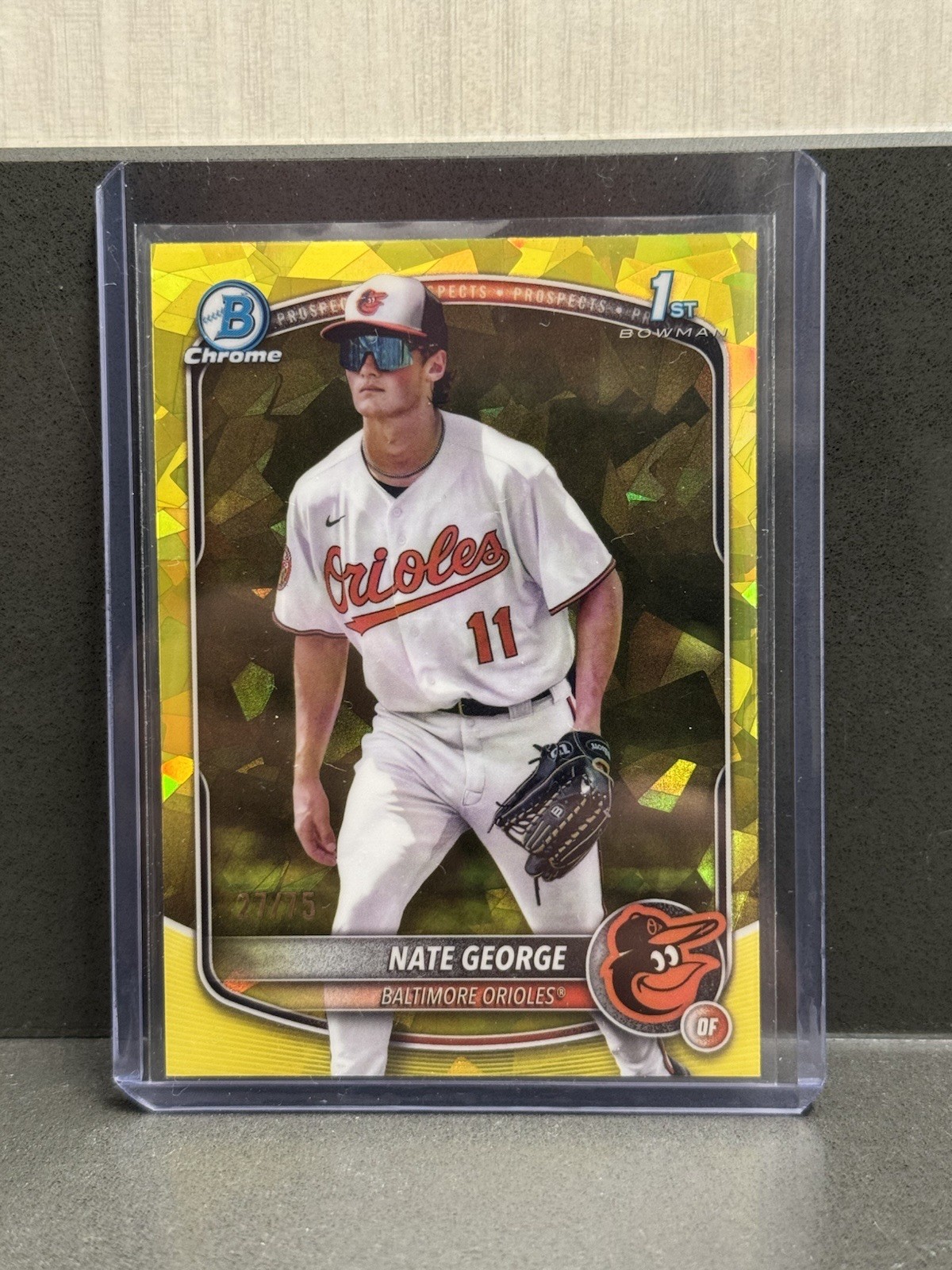 2025 Bowman Chrome Sapphire Nate George YELLOW REFRACTOR /75 BCP-184