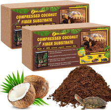 Coconut Fiber Substrate 2 Pack, Reptile Bedding, Coconut Husk Terrarium Bedding