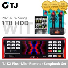 TJ Taijin Media K2 Plus Karaoke Machine System 1TB TMW 100B Mic Remote SongBook