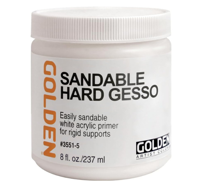 GOLDEN ACRYLIC  Sandable Hard Gesso Primer  237ml , white acrylic primer