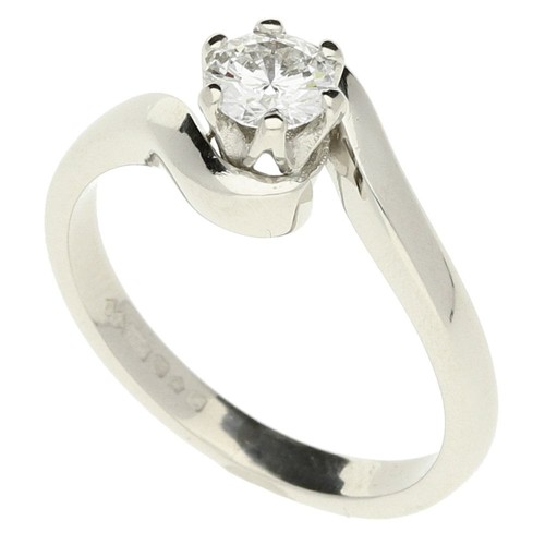Platinum Twist Style Diamond Engagement Ring - 0.30ct - Picture 4 of 4