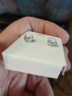 5mm Round Opal Earrings Round Halo Setting Filigree New In Box 74.99 MSRP — photo 2