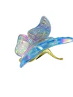 Rare Fenton Iridescent Blue Glass Butterfly /Brass Stand – Handmade USA