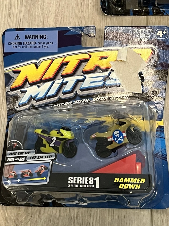 (3) Packs New Extremely Rare Zag Toys Nitro Mites Bikes Hammer Down - Image 2 of 4