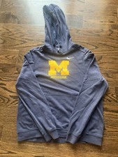 Nike University of Michigan Wolverines Navy Blue Pullover Hoodie Women s Size L