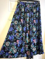 VTG 90s Whimsigoth Leslie Fay Butterfly Floral Midi Skirt Size S Coquette Fairy