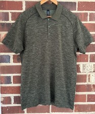Lululemon Polo Shirt Mens XL Green Heather Performance Golf Athletic Training