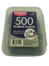 RED by Kiss HRB02 500 Medium Rubber Hair Bands 1/2" 2X Stretch Break Proof Hair