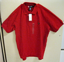 Men's Chaps Size Large Red Shirt Golf Dress Short Sleeve Stretch Casual Polo