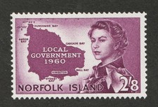 1960 Norfolk Island Sc# 42 - 2sh8p QEII, Local Government - MH Cv$19.00