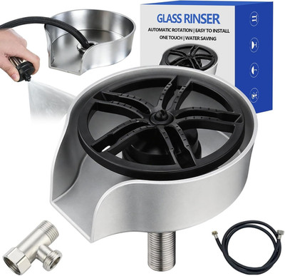 Glass Rinser for Kitchen Sink, High Pressure Bottle Washer Automatic Cup Washer