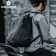 ROCKBROS Motorcycle Helmet Backpack Large Capacity Reflective Commuter Bag Black