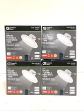 4PK Commercial Electric 5 in./6 in. Smart Color Select CCT LED Recessed Light