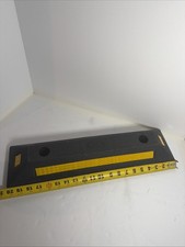 Rubber Parking Wheel Stop / Lot Curb Block – Reflective Yellow Stripe Heavy Duty