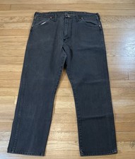 Vintage Made in USA Wrangler 13MWZ Cowboy Cut Jean 36x28 Actual Faded Black