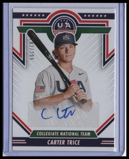 2022 Panini Stars & Stripes Carter Trice Collegiate National Team Blue Ink #/399