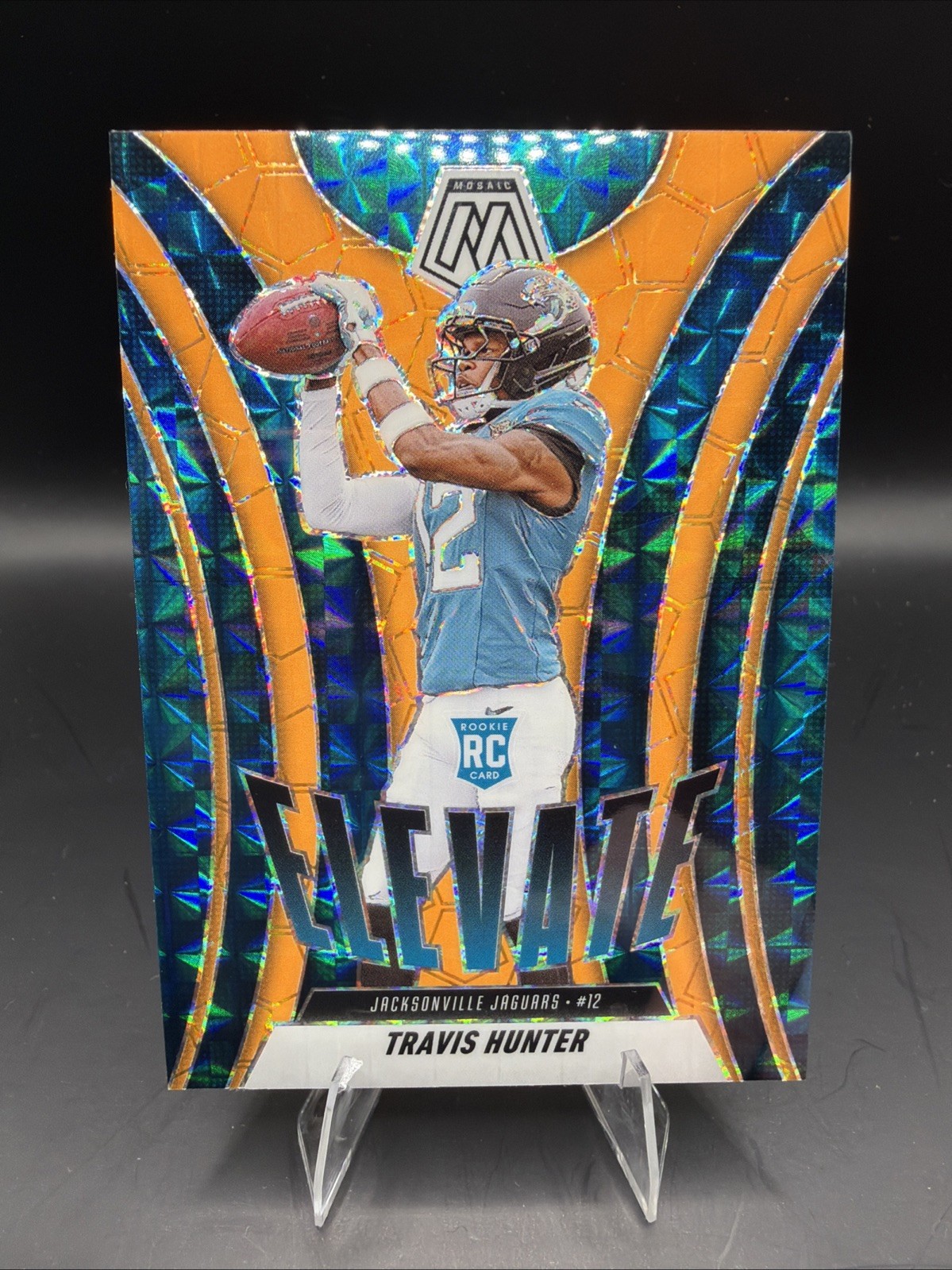 2025 Panini Mosaic Travis Hunter Rookie Elevate Orange - Jaguars