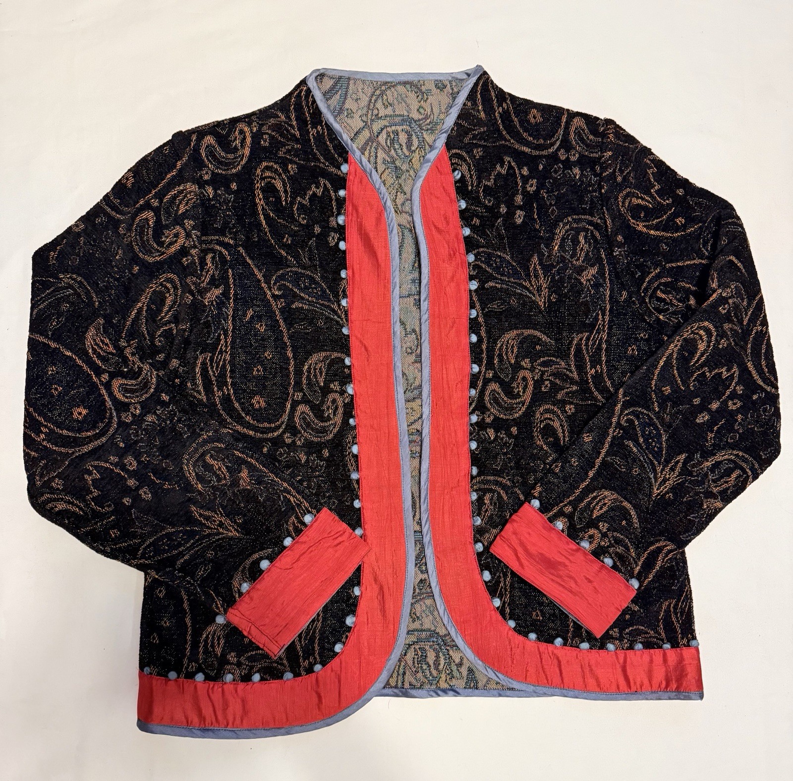 Reversible Tapestry Open Front Jacket Women's siz… - image 3