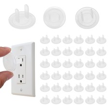 50 Pack Outlet Covers Proofing Safety Plug Covers for 2-Prong, Round Clear