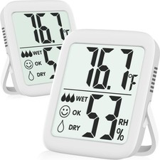 2 Pack Digital Thermometer Hygrometer for Home Greenhouse Incubator
