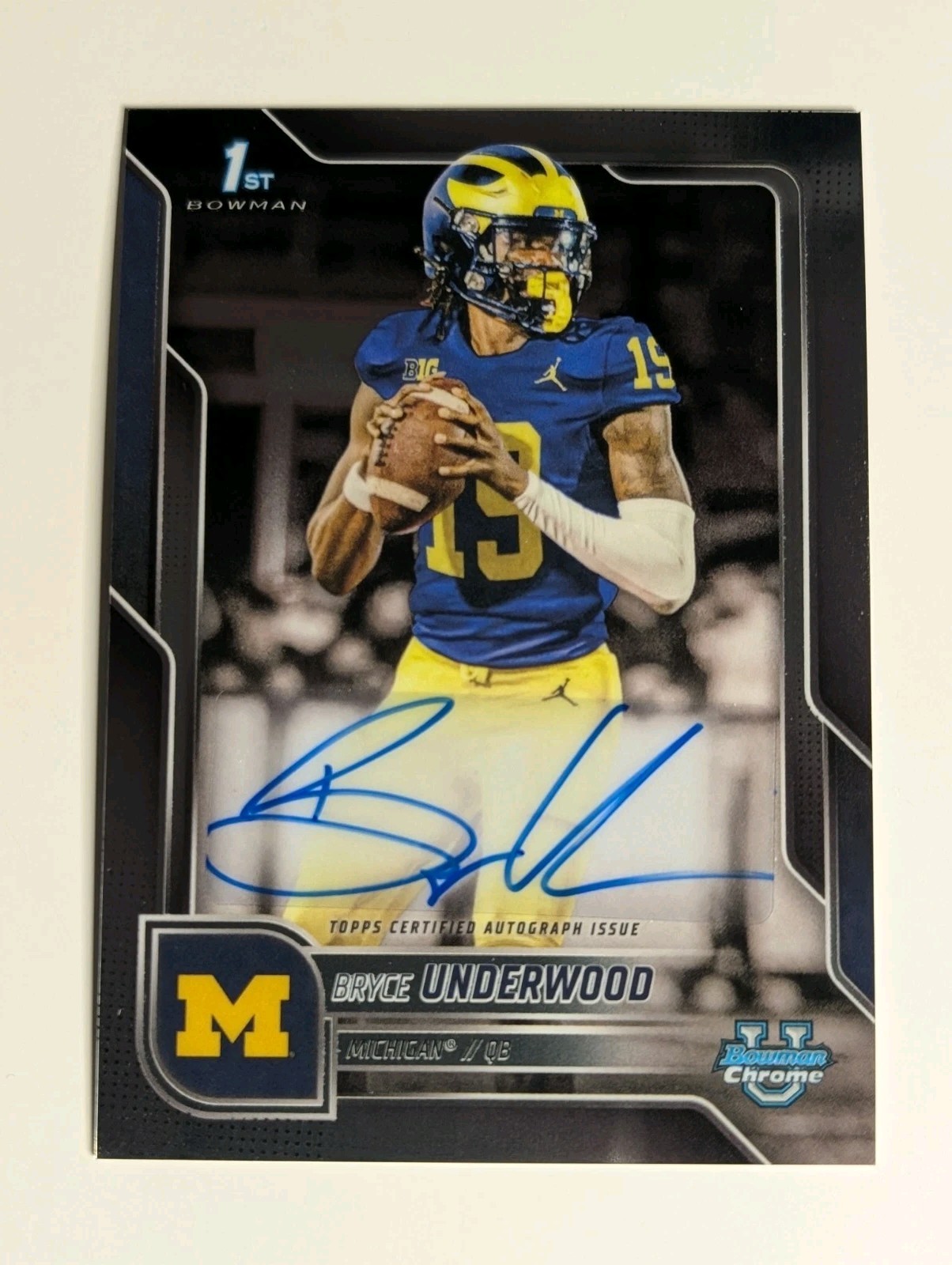 2025 Bowman Chrome U Bryce Underwood 1st Bowman Auto Michigan Autograph