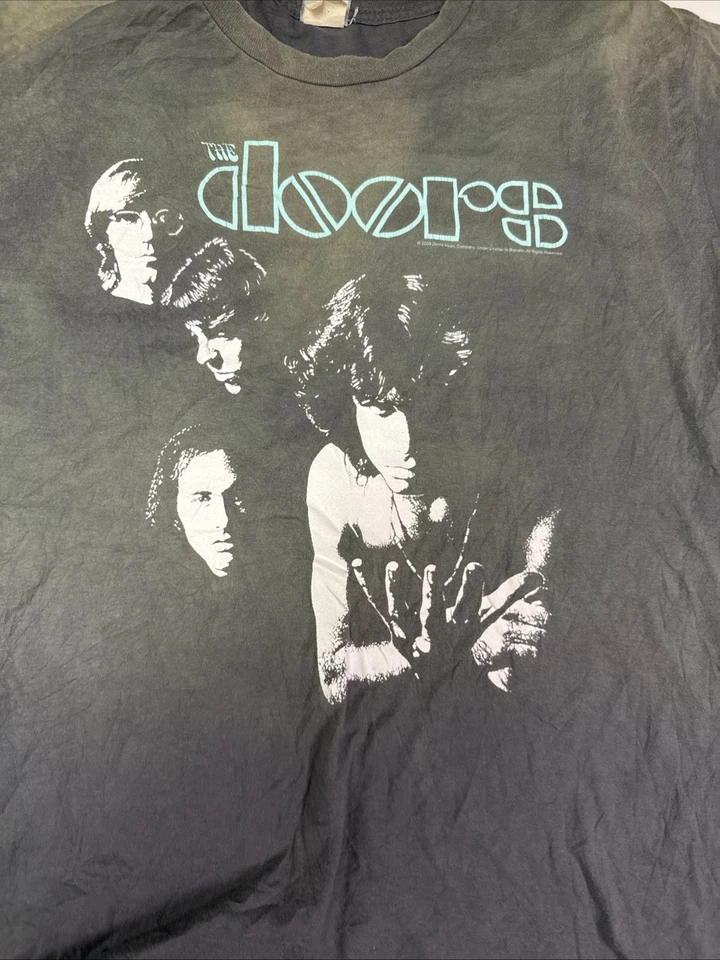 Camiseta The Doors 2009 Gris Desteñida Sucia Adulto Talla Mediana Banda Camiseta Foto 2 de 4