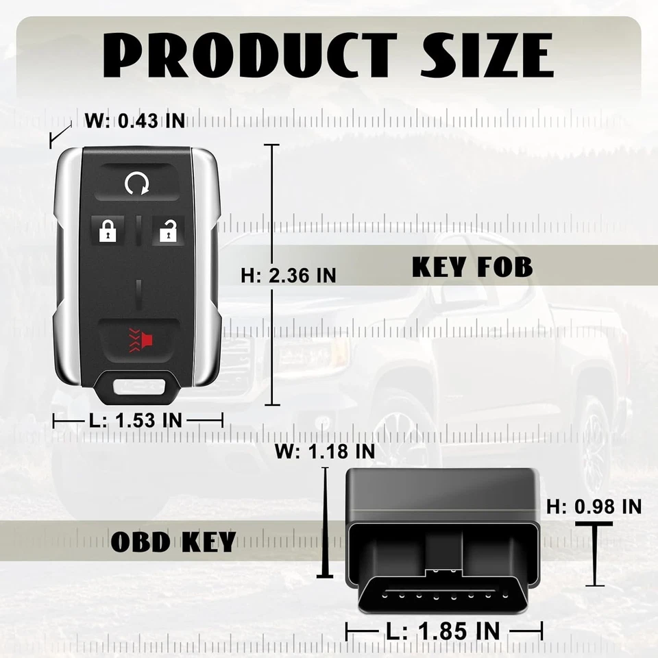 Key Fob + Programmer For Chevy Silverado GMC Sierra 1500 2500 3500 HD 2014-2019 - Изображение 4 из 4