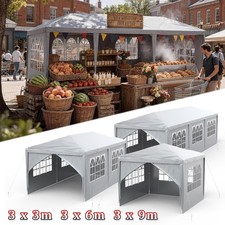 Pavillon Festzelt Gartenzelt mit Seitenteilen Partyzelt UV Schutz 3x3/3x6/3x9m