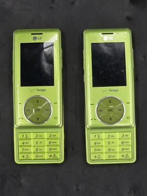 X2 VTG Rare LG Chocolate Green Cell Phone Verizon Collectors