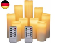 "Led Kerzen Set Von 9 Flammenlose Kerzen Batteriebetriebene Kerzen D2.2Xh 4 \"5\""