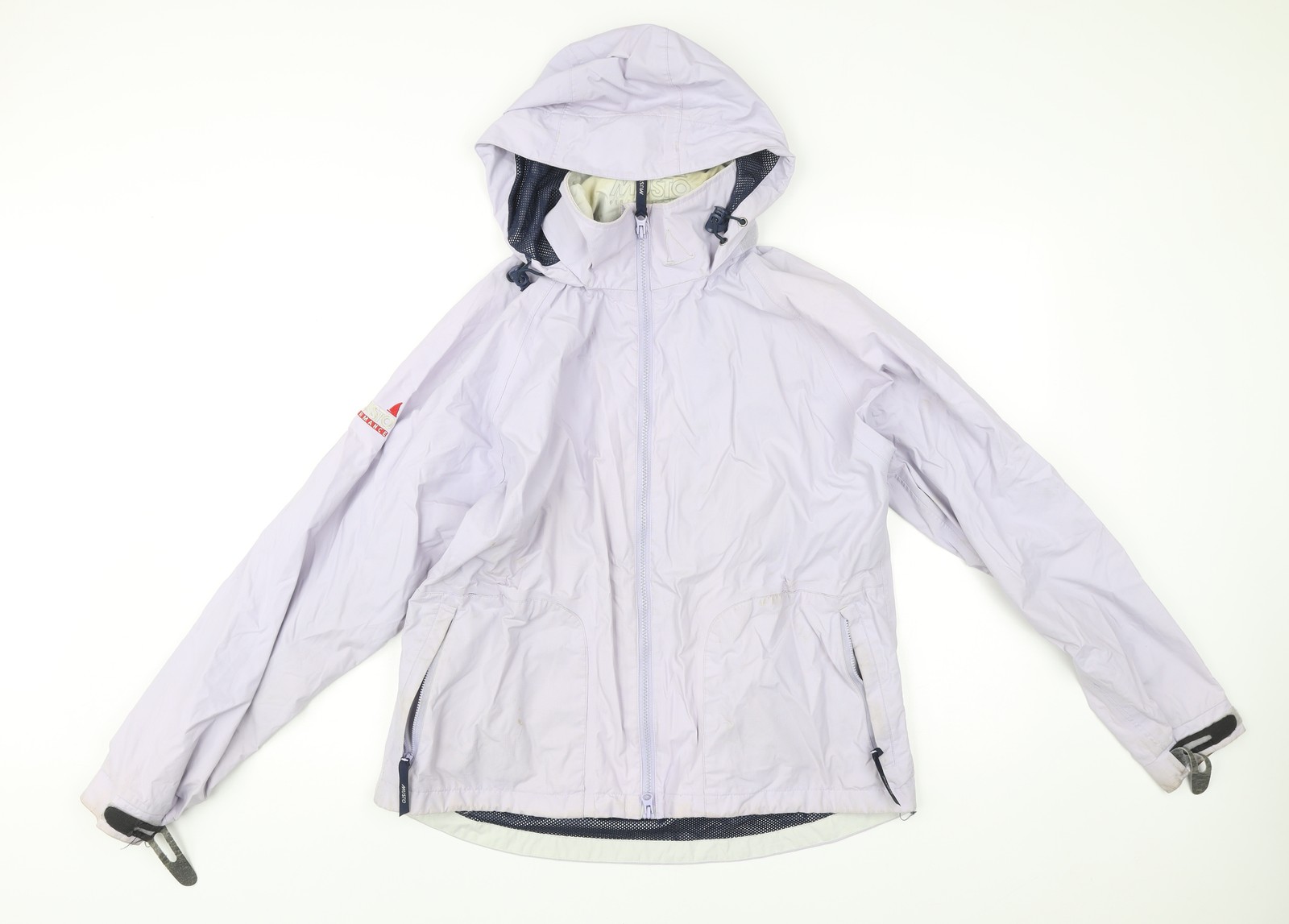 Abrigo chaqueta con capucha impermeable blanco Musto para mujer talla 14