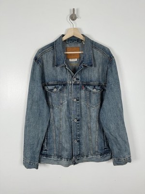 Levis Jeansjacke Gr. XL Herren Blau Trucker Jeans Boxy Mantel Baumwolle Red Tab