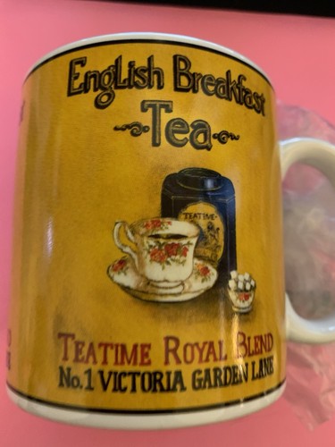 VICTORIA GARDEN LANE ENGLISH BREAKFAST TEA COFFEE MUG TEATIME ROYAL BLEND 18 oz - Picture 5 of 9