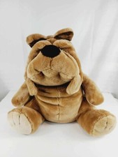 Vintage American Wego Plush Dog 1982 Bulldog Tan Hard to Find 18" Tall Puppy